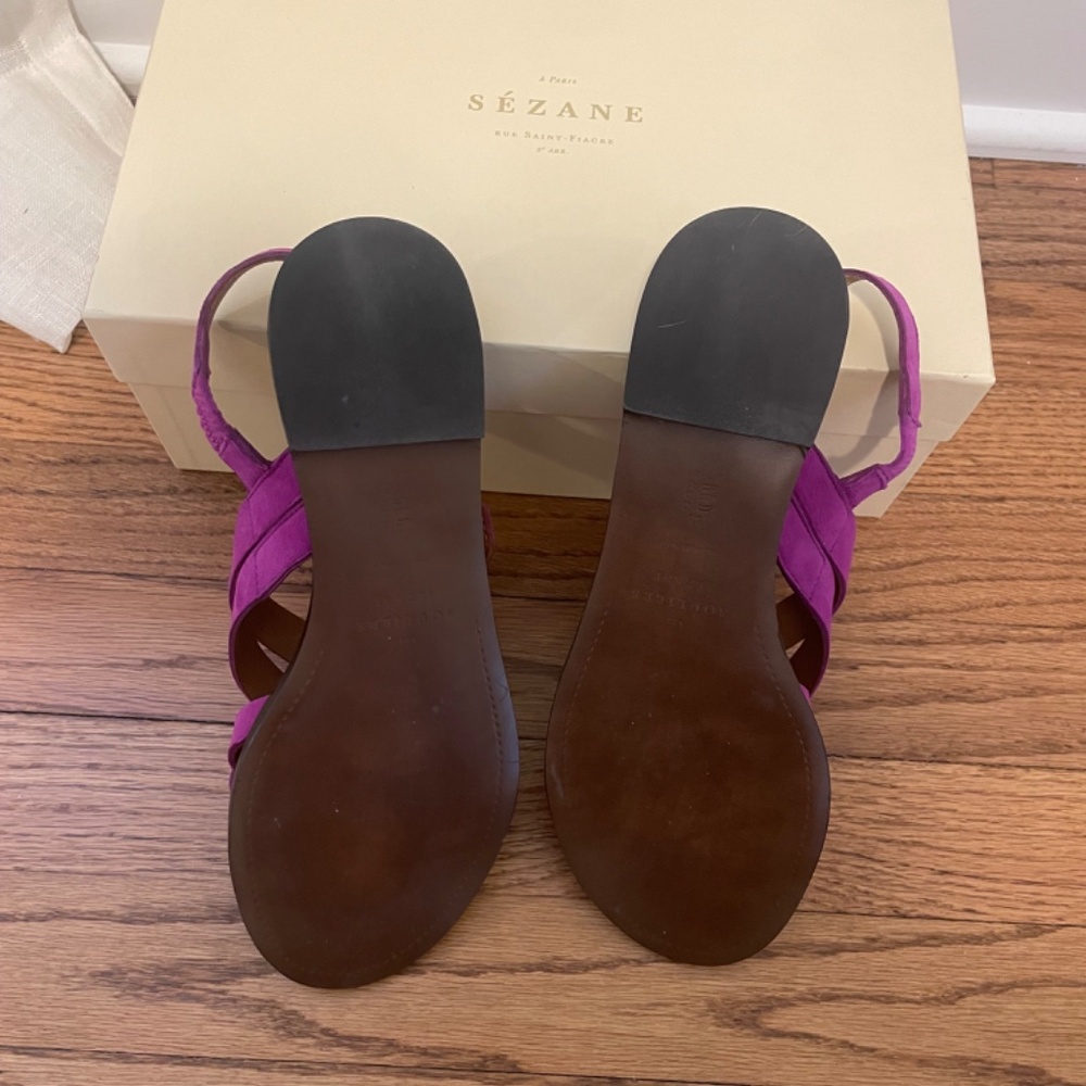 Sézane Marlie Low Sandals, NWT, Fushia - Picture 4 of 6